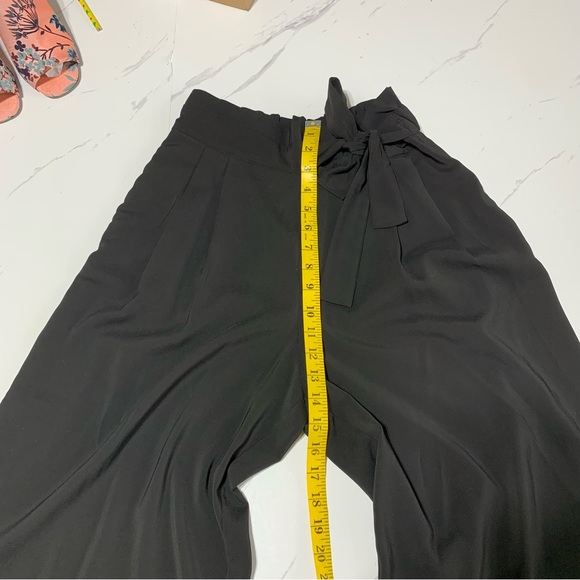 Zara Women’s Like New Black Square Tie Front Ribbon Pants Size Small - Picture 12 of 16